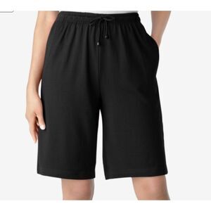 Woman Within NWT Black Sport Knit Bermuda Shorts 18/20